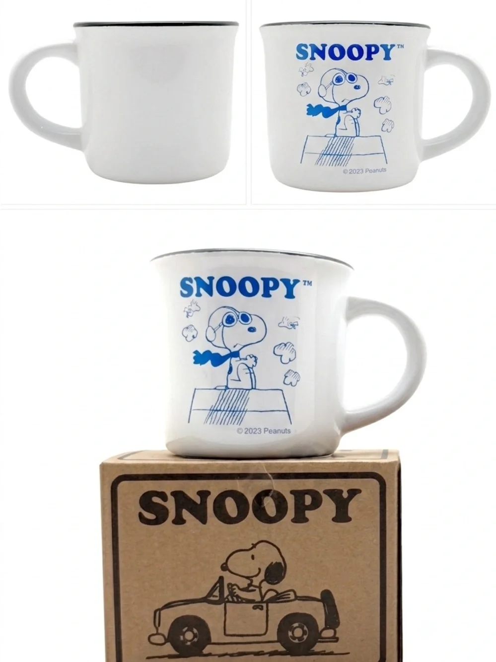 Peanuts Blue and White Ceramic Mug